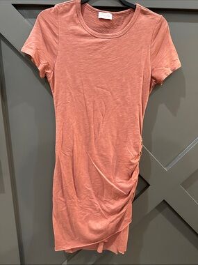 Pink Lily Side Ruched T Shirt Dress
